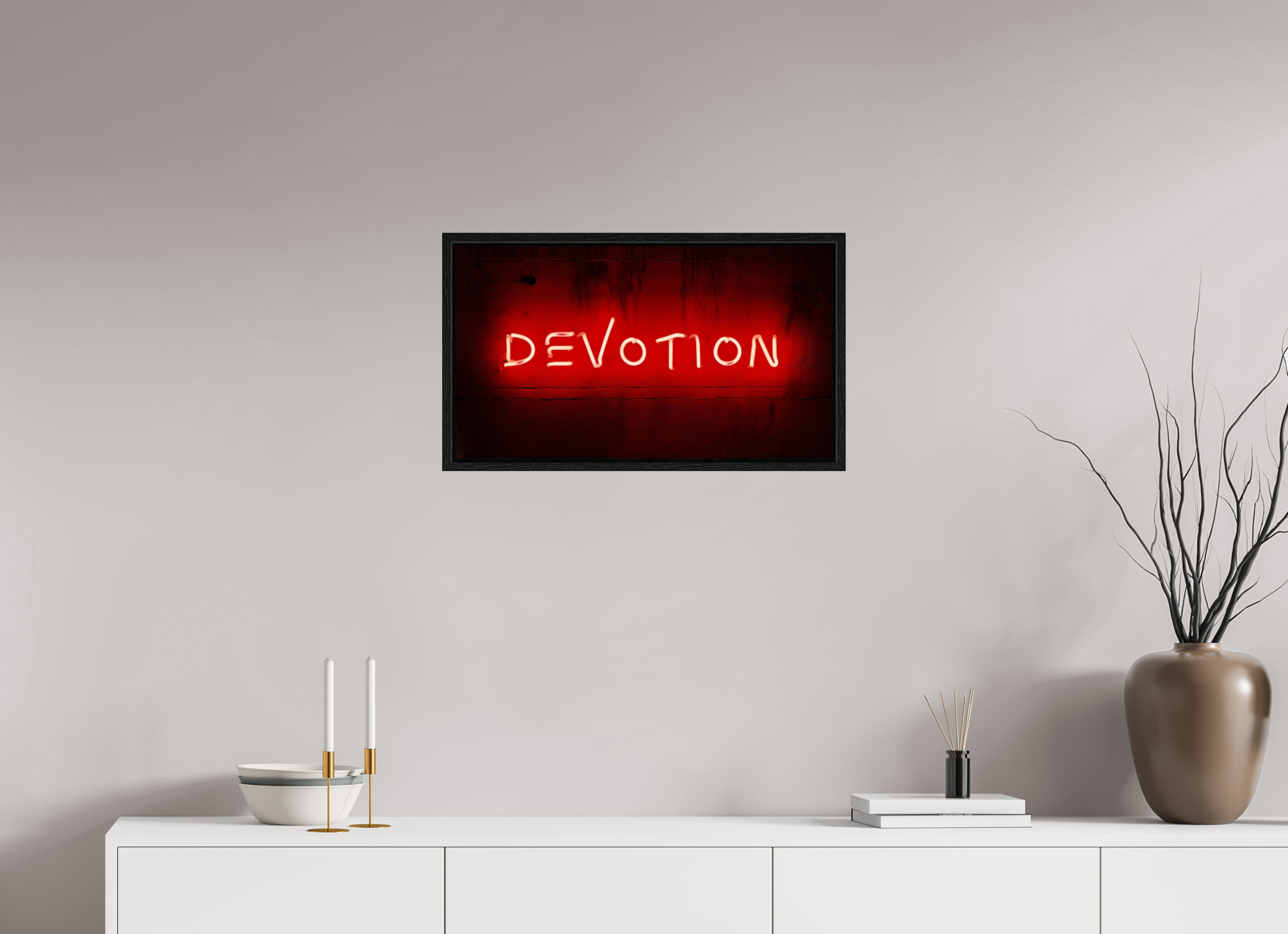64 x 36 cm, Floater Frame Crimson Vow