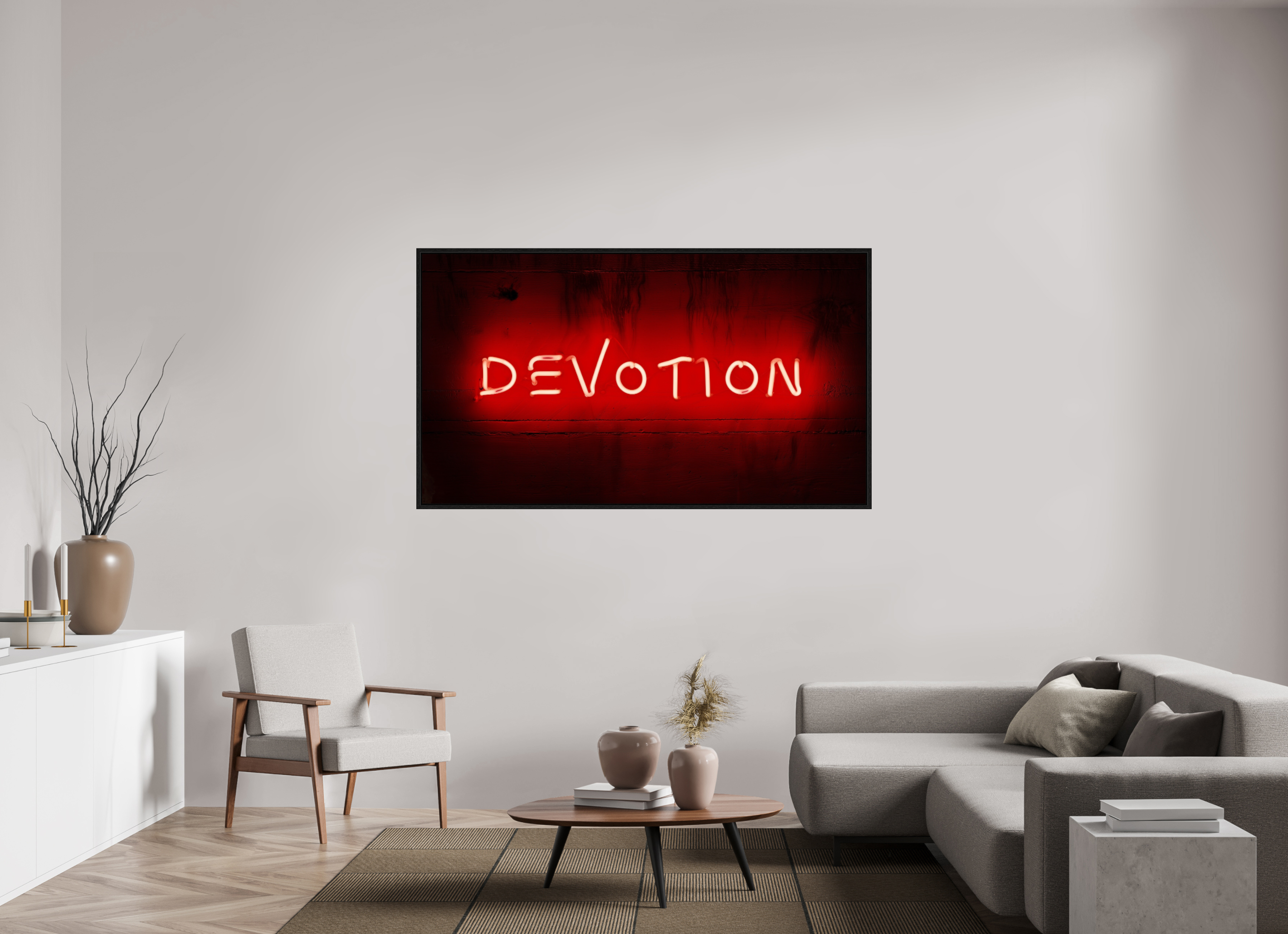 176 x 99 cm, Floater Frame Crimson Vow