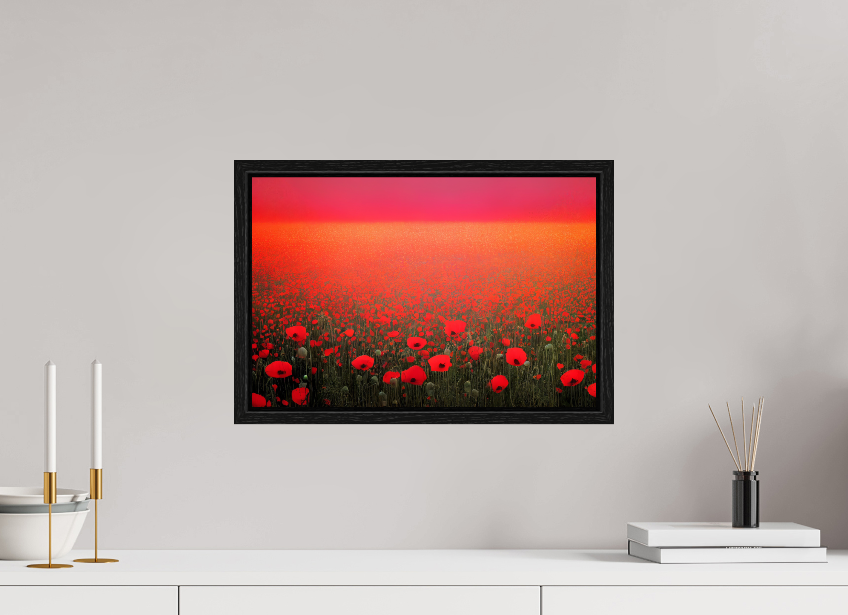 45 x 30 cm, Floater Frame Crimson Frequency