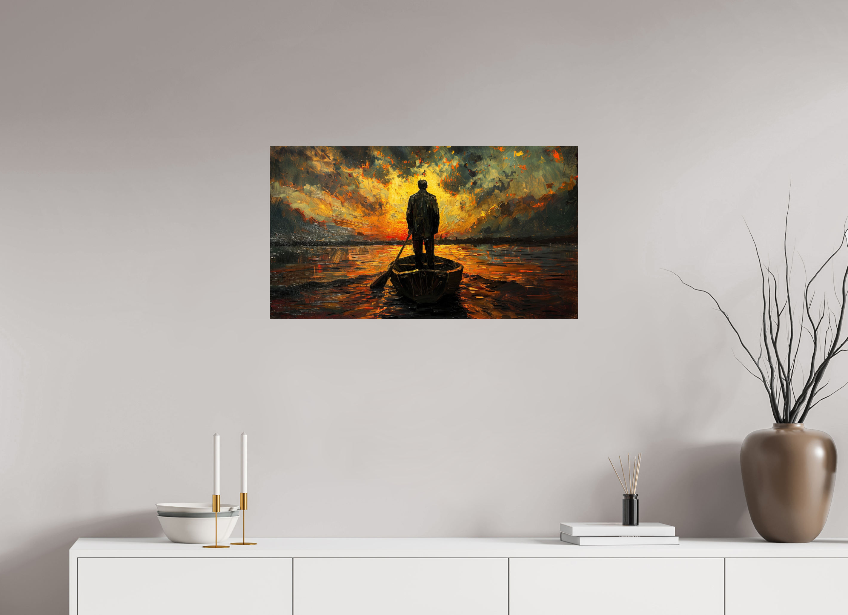 80 x 45 cm, Photo Print Under Acrylic Glass Ferryman of Silence