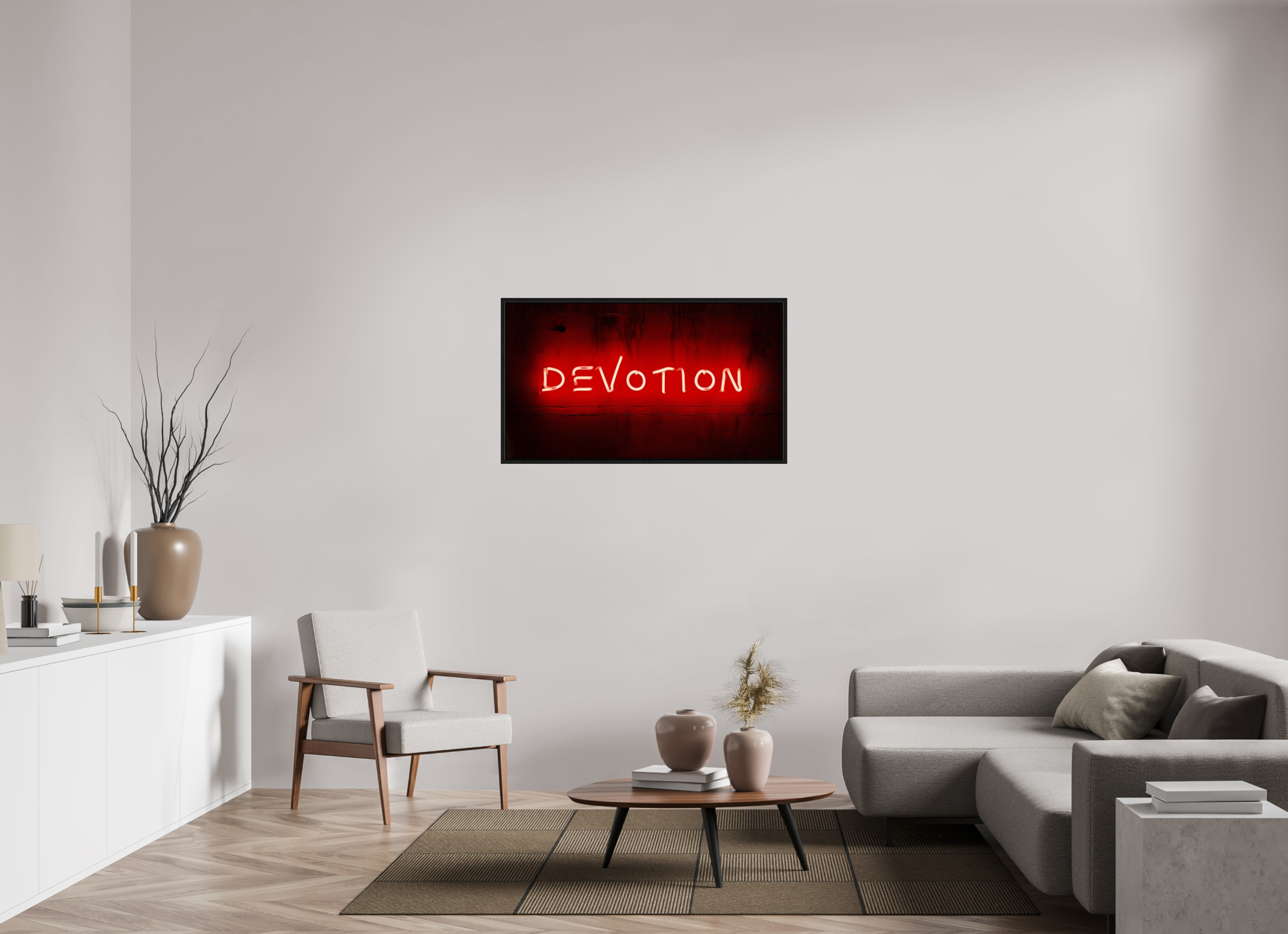 112 x 63 cm, Floater Frame Crimson Vow