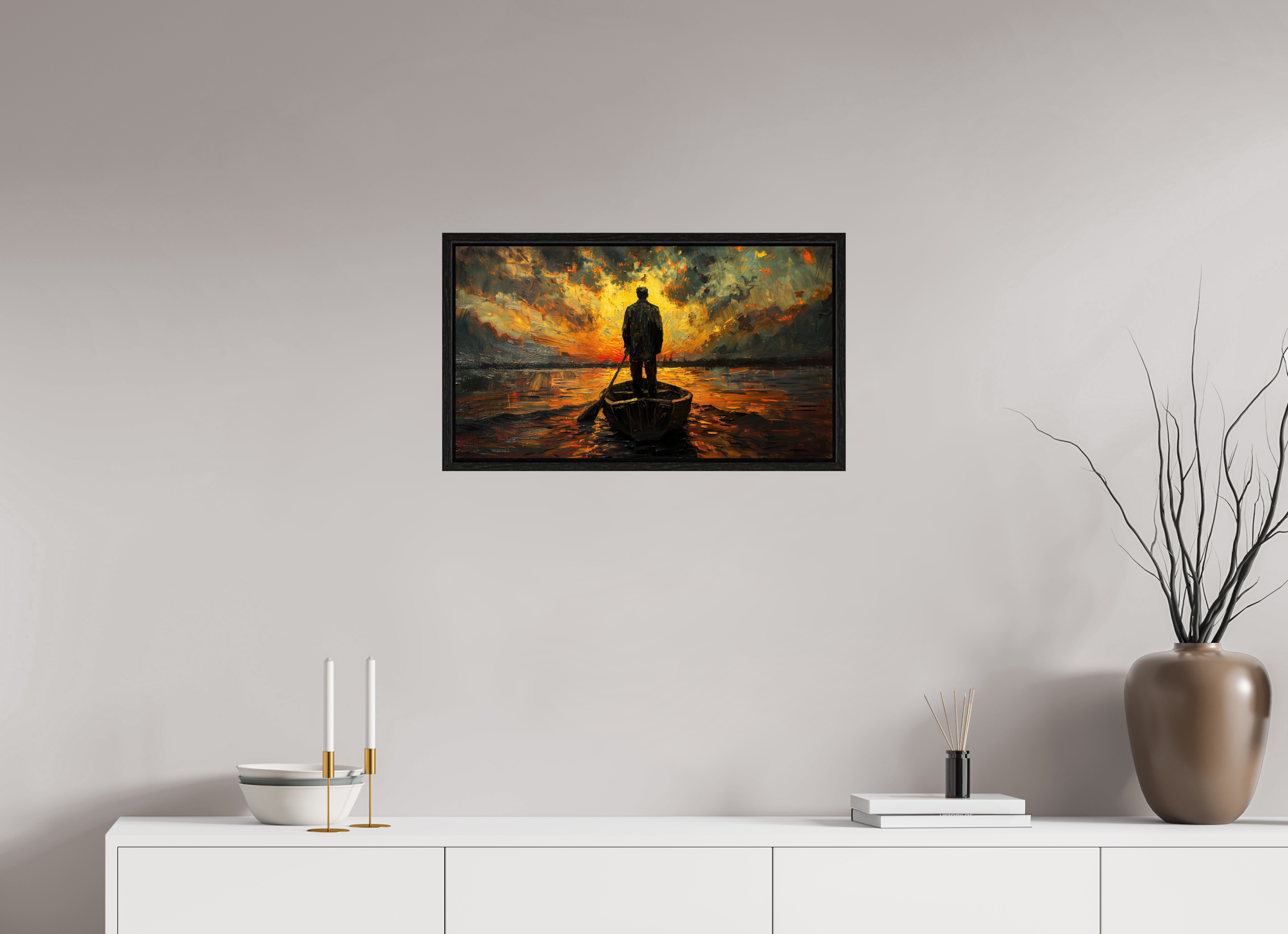 64 x 36 cm, Floater Frame Ferryman of Silence