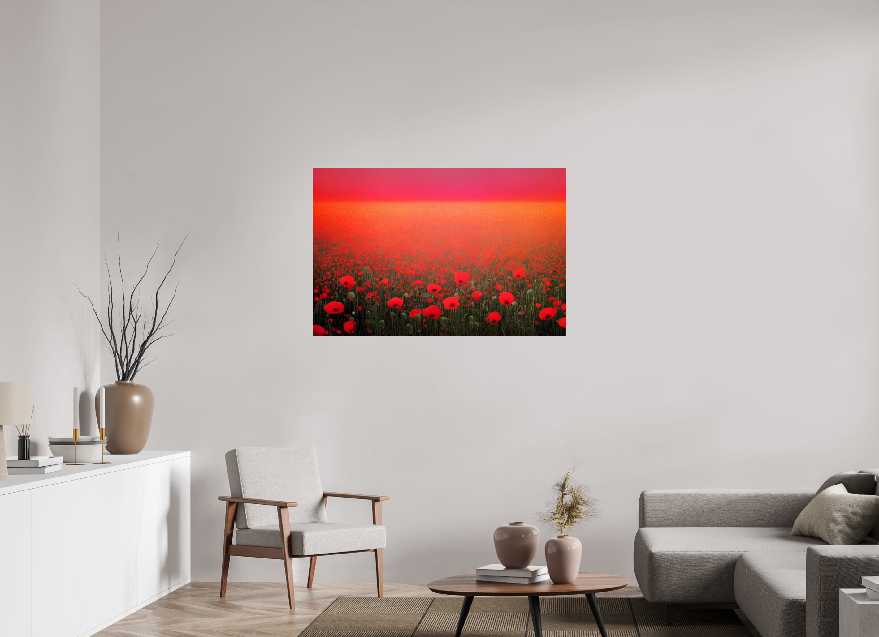 120 x 80 cm, Photo Print Under Acrylic Glass Crimson Frequency