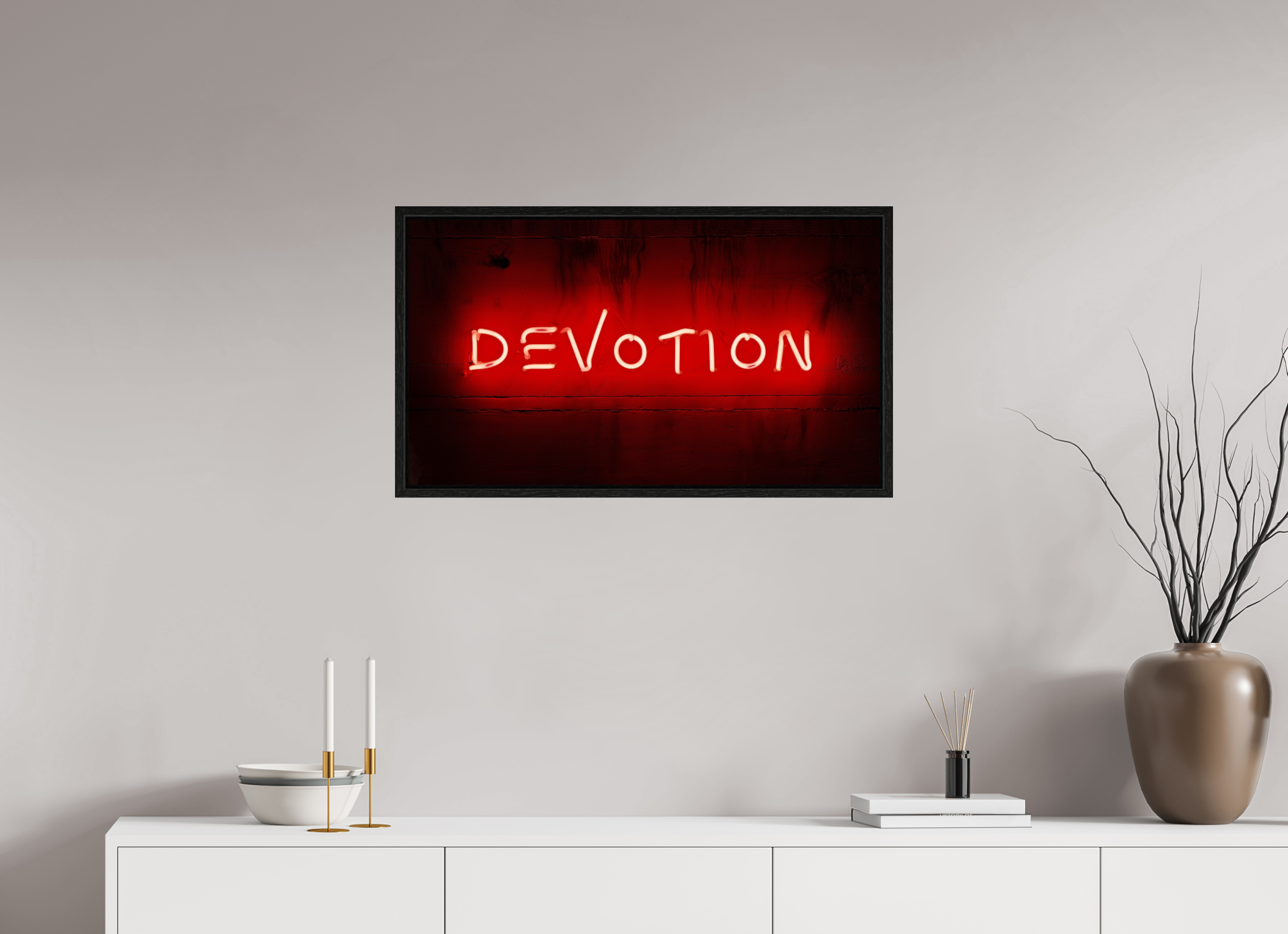 80 x 45 cm, Floater Frame Crimson Vow