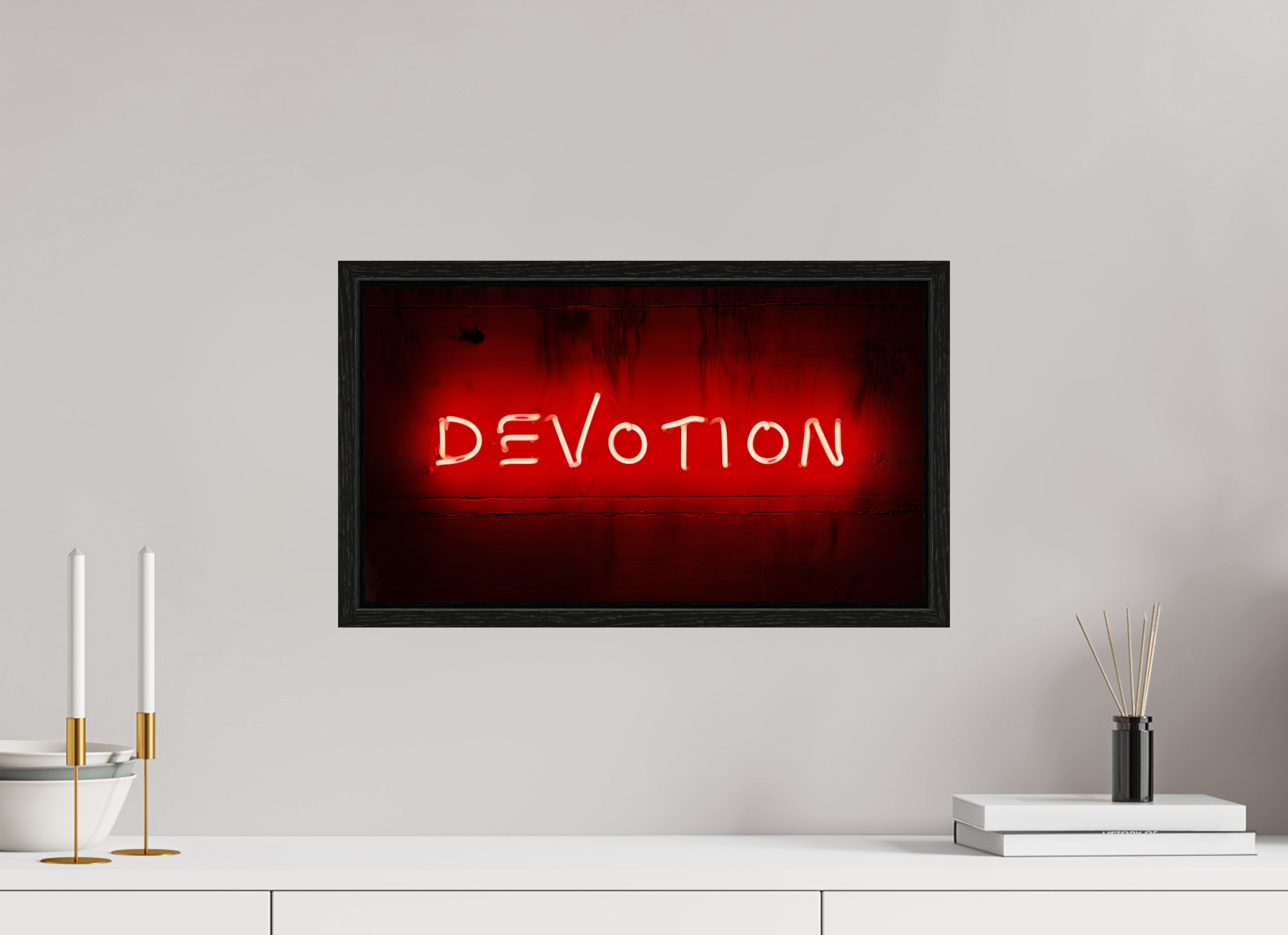 48 x 27 cm, Floater Frame Crimson Vow