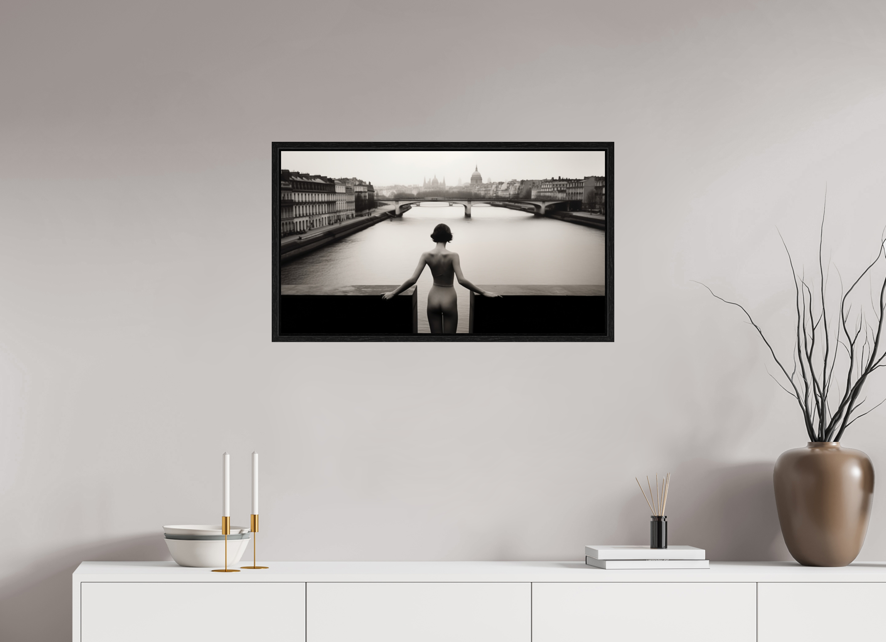 80 x 45 cm, Floater Frame her strange desire - am Rand des Atems