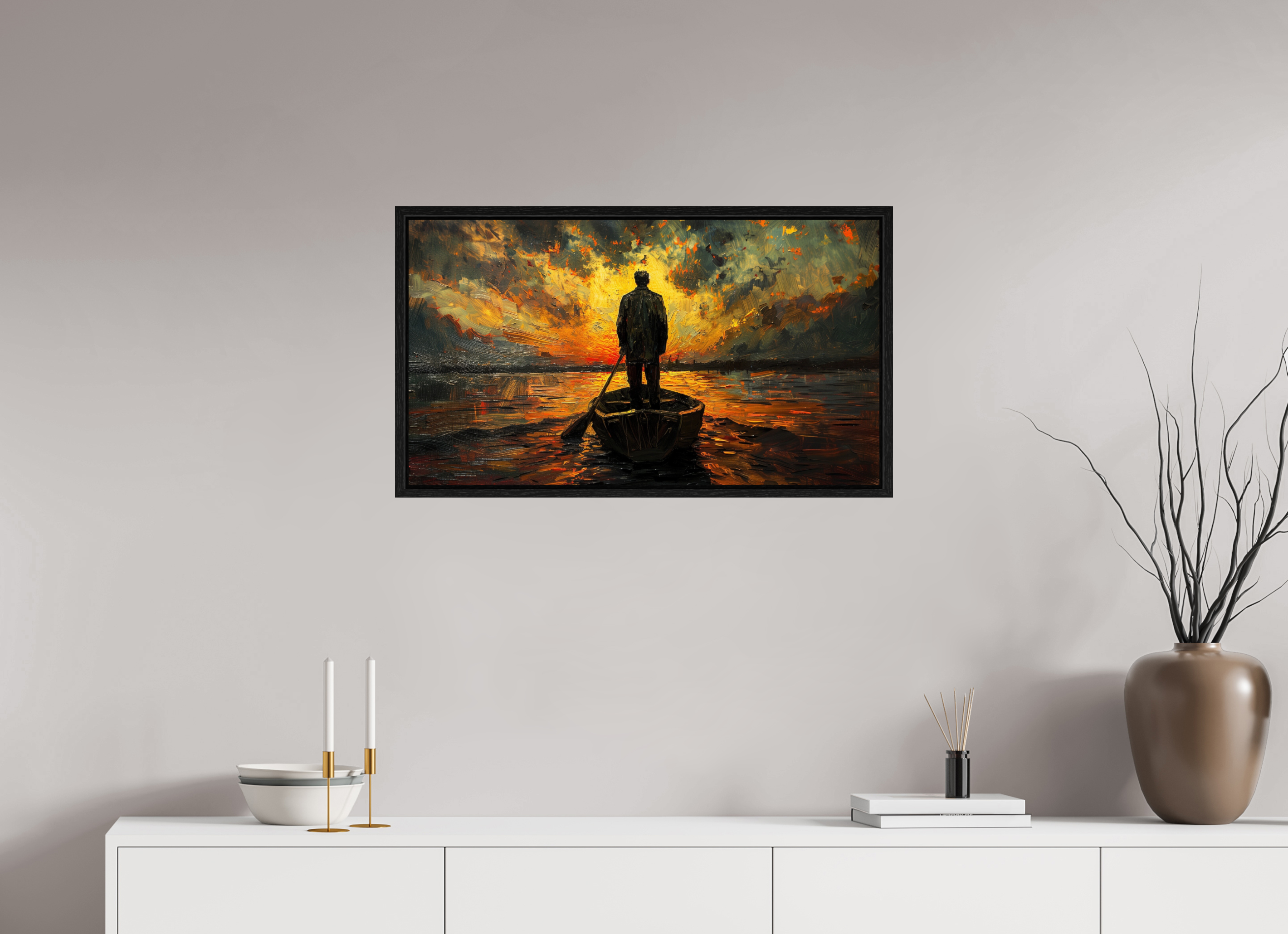 80 x 45 cm, Floater Frame Ferryman of Silence