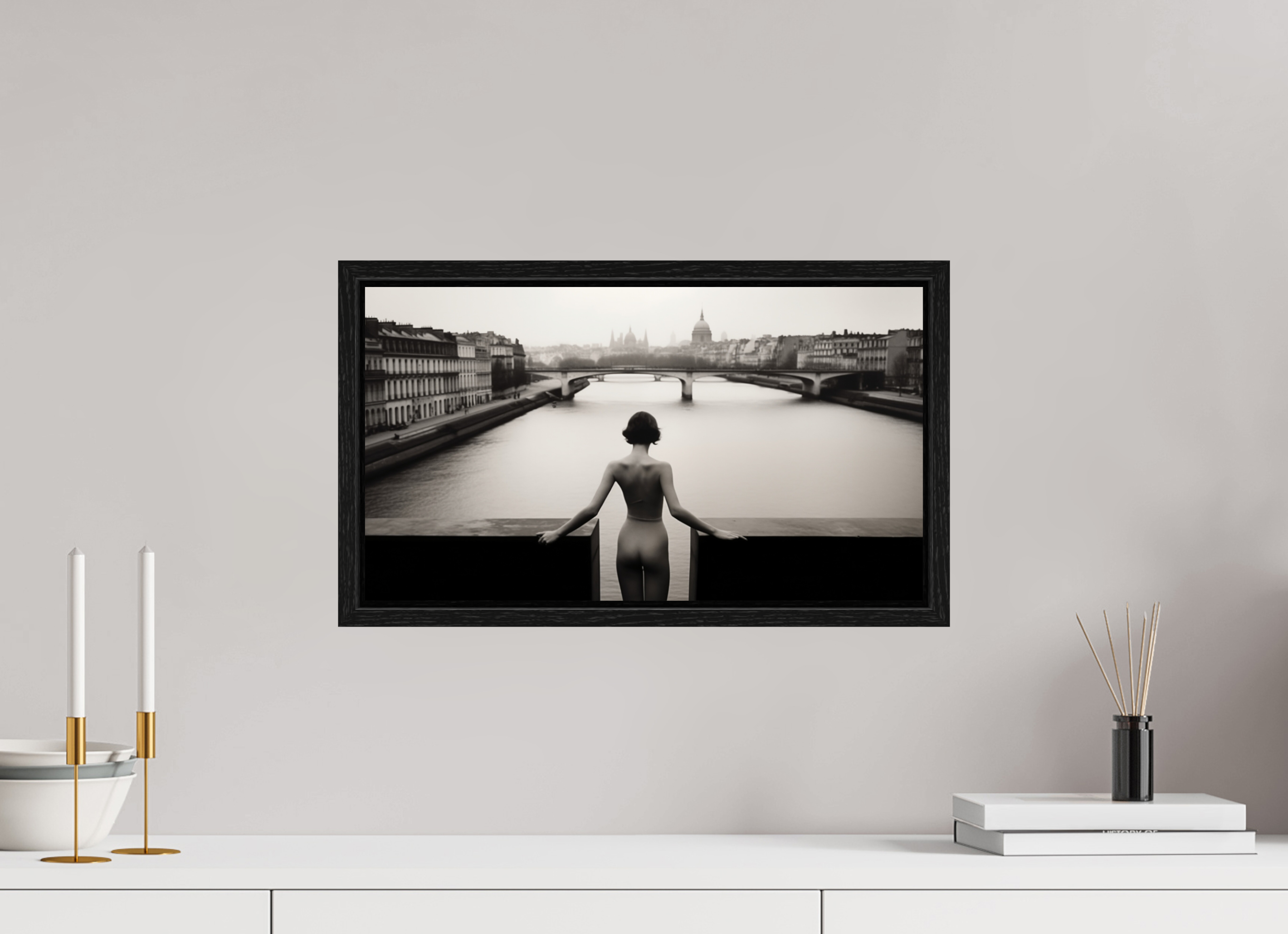 48 x 27 cm, Floater Frame her strange desire - am Rand des Atems