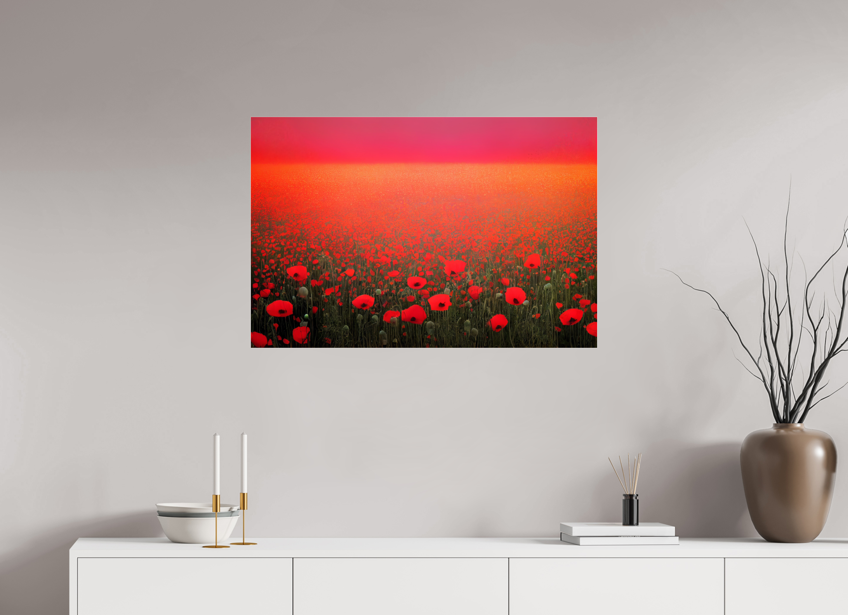 90 x 60 cm, Photo Print Under Acrylic Glass Crimson Frequency