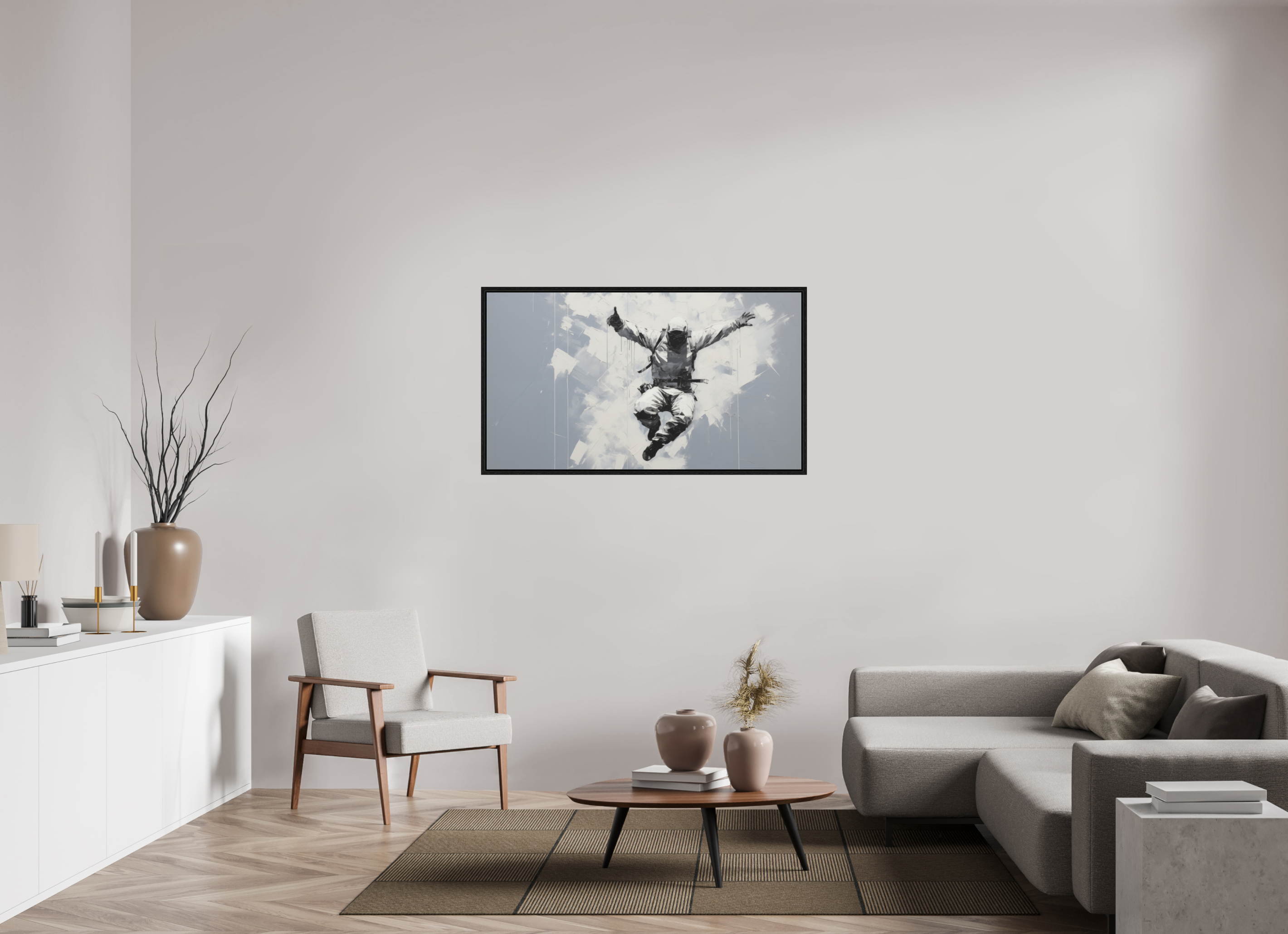 128 x 72 cm, Floater Frame Gravity’s Last Alibi
