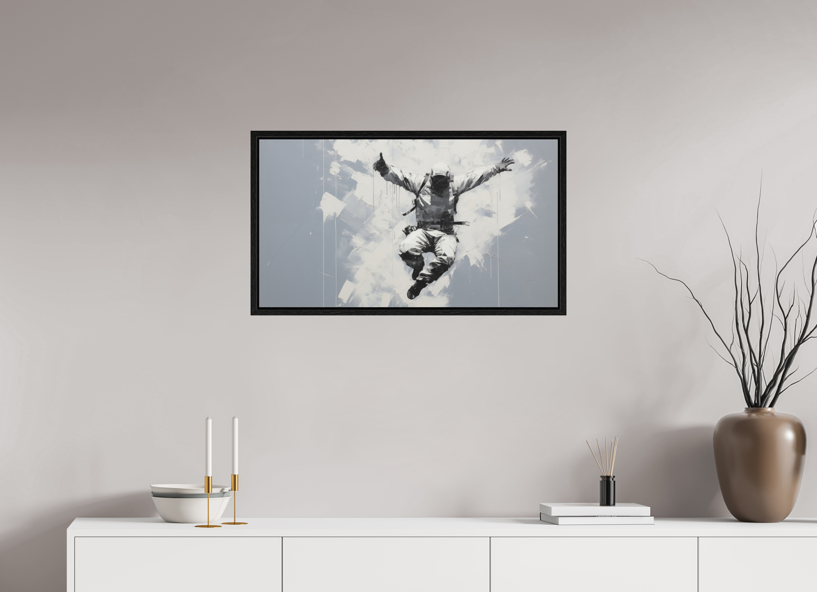 80 x 45 cm, Floater Frame Gravity’s Last Alibi