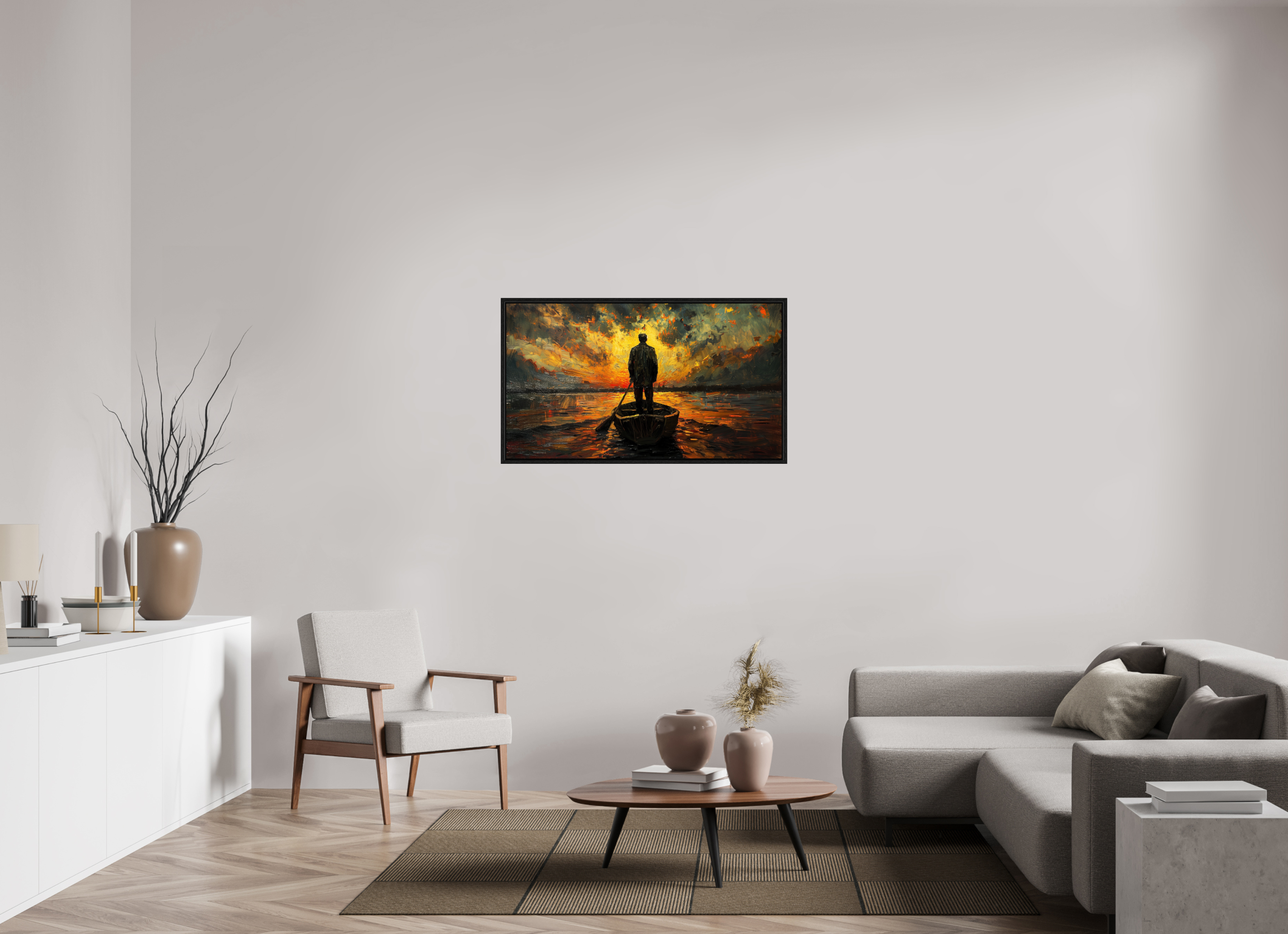 112 x 63 cm, Floater Frame Ferryman of Silence
