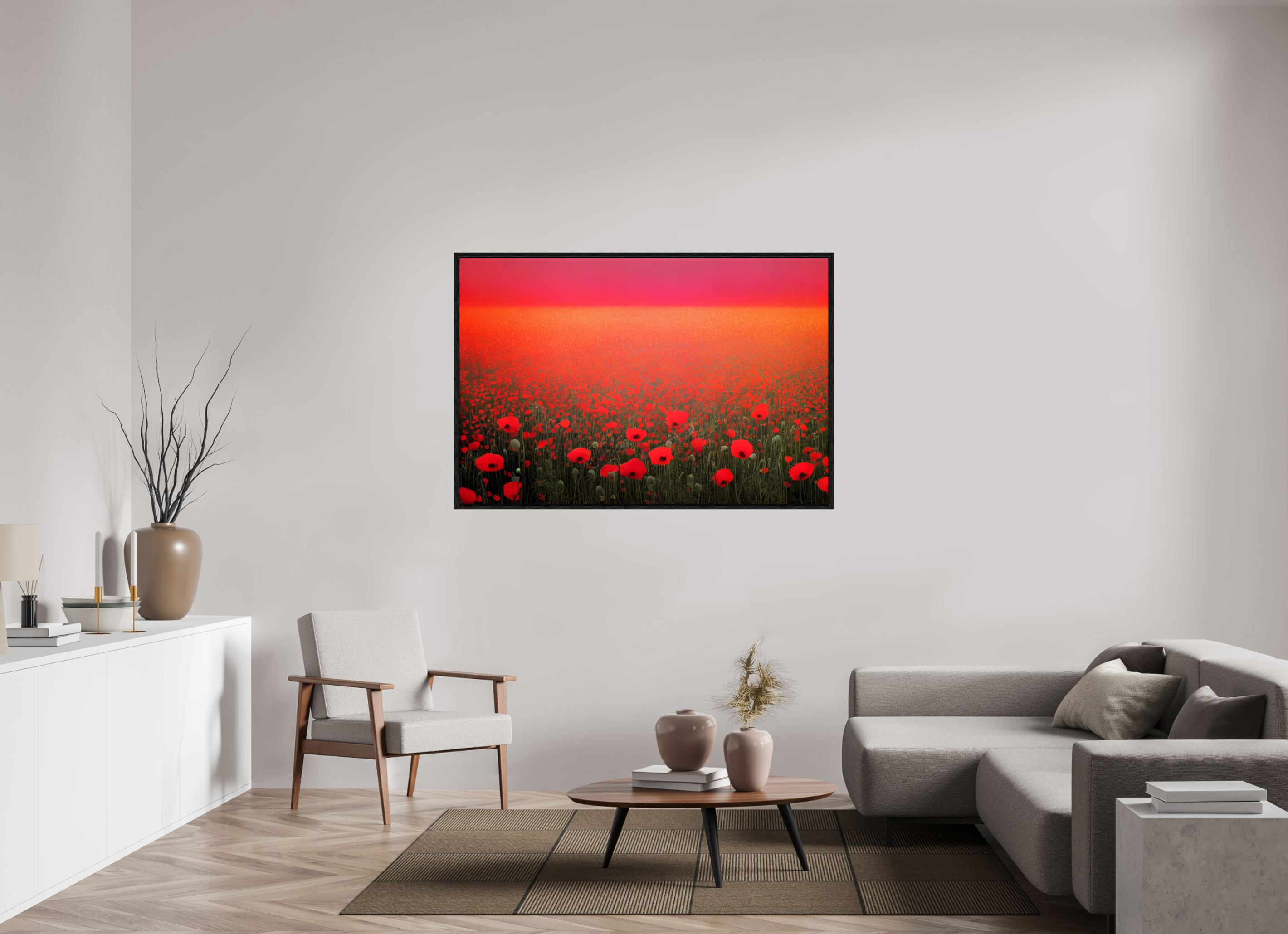 150 x 100 cm, Floater Frame Crimson Frequency