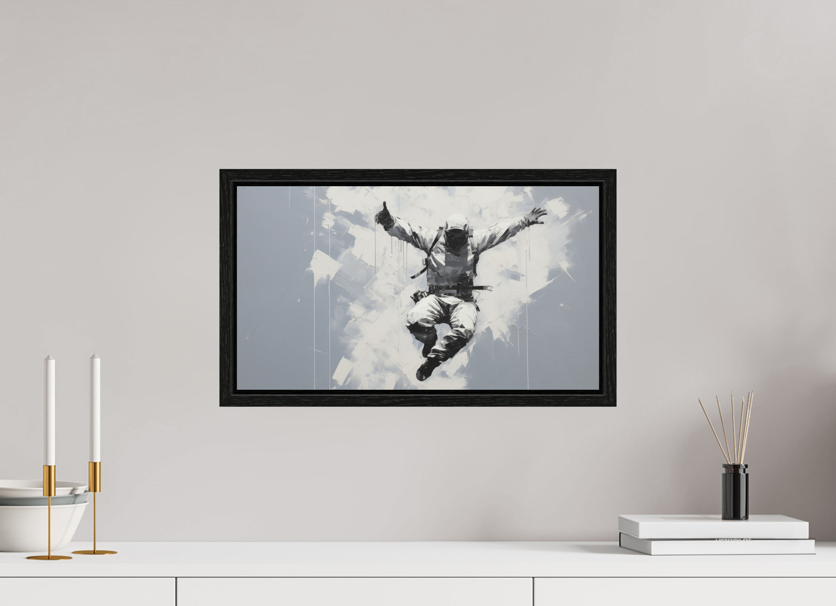 48 x 27 cm, Floater Frame Gravity’s Last Alibi