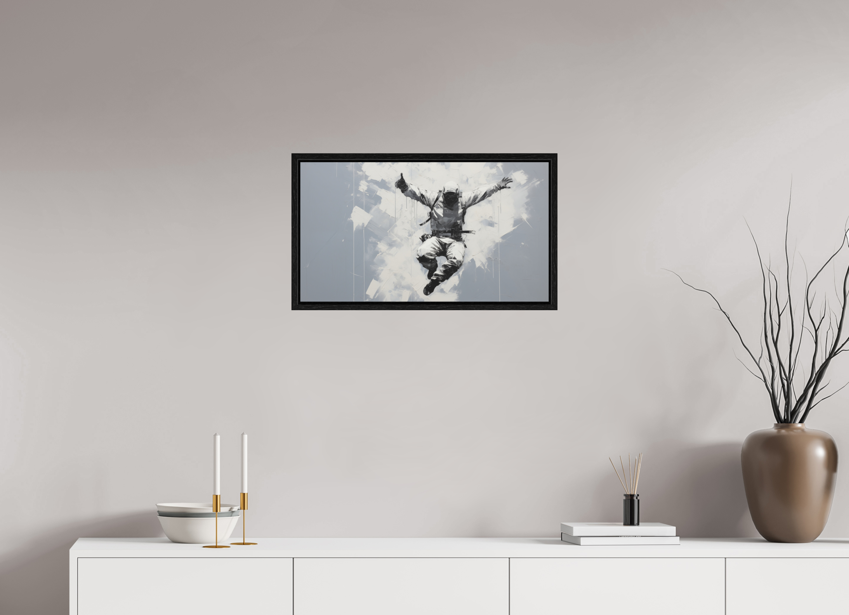 64 x 36 cm, Floater Frame Gravity’s Last Alibi