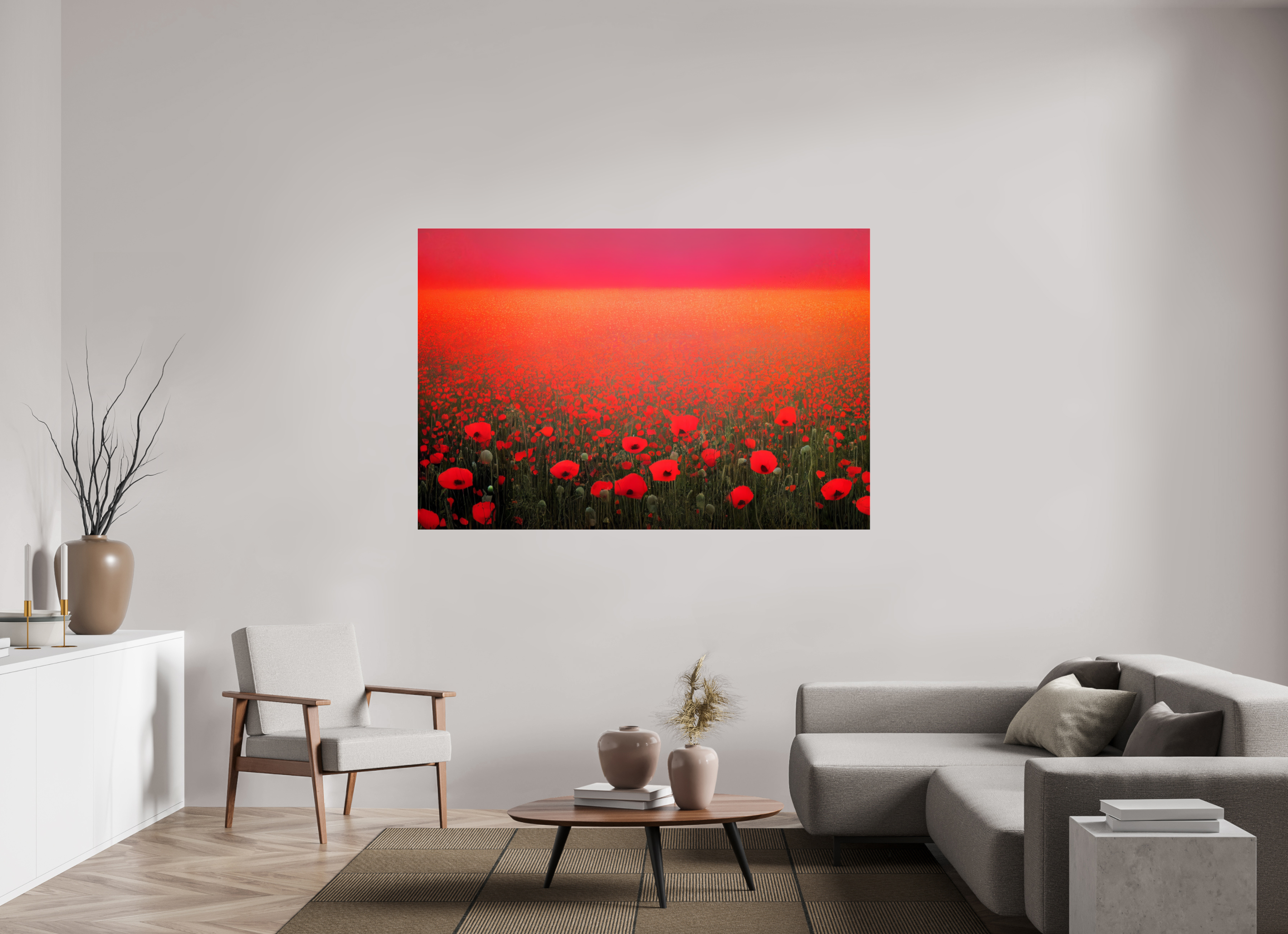 180 x 120 cm, Photo Print Under Acrylic Glass Crimson Frequency