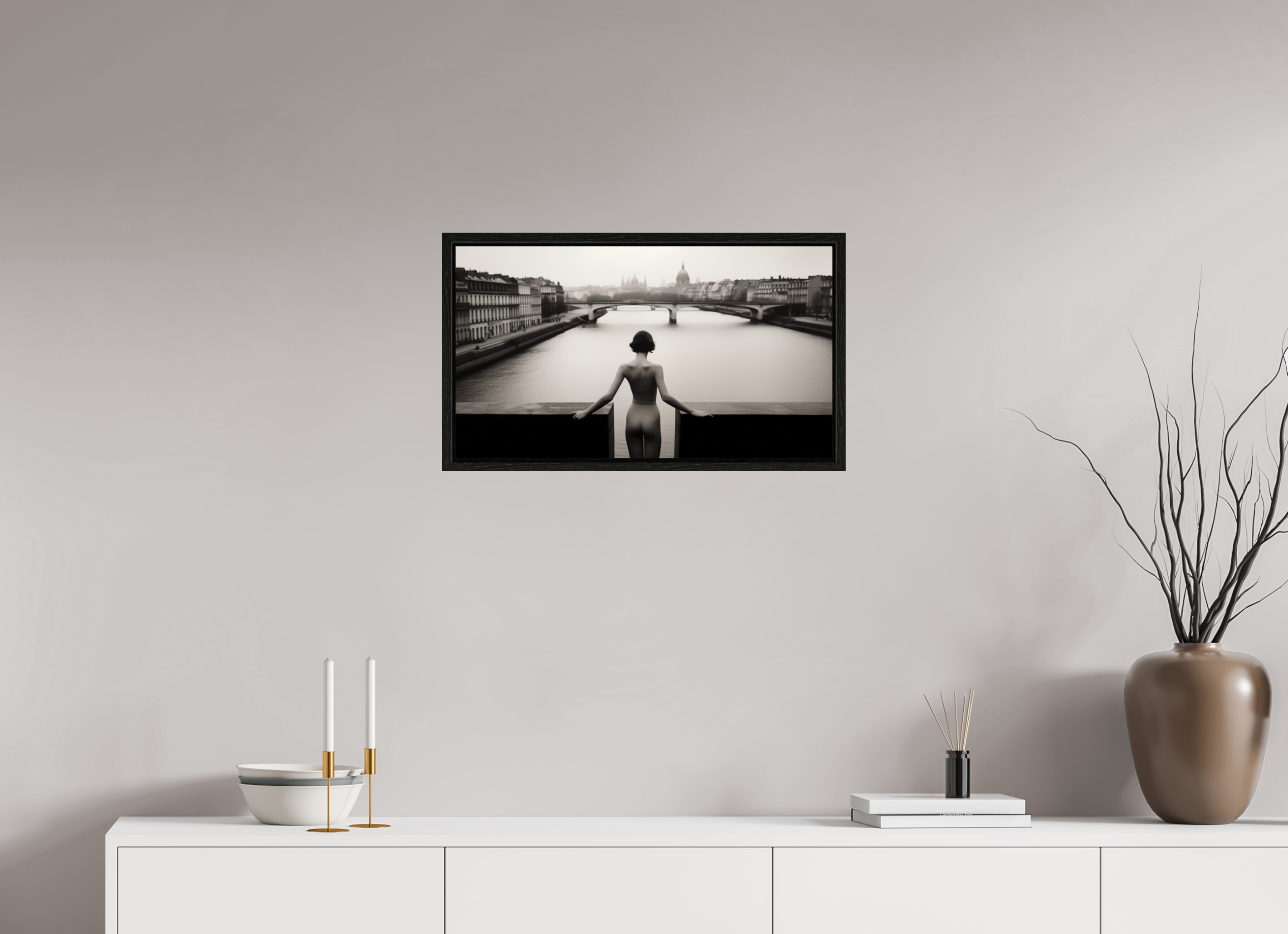 64 x 36 cm, Floater Frame her strange desire - am Rand des Atems