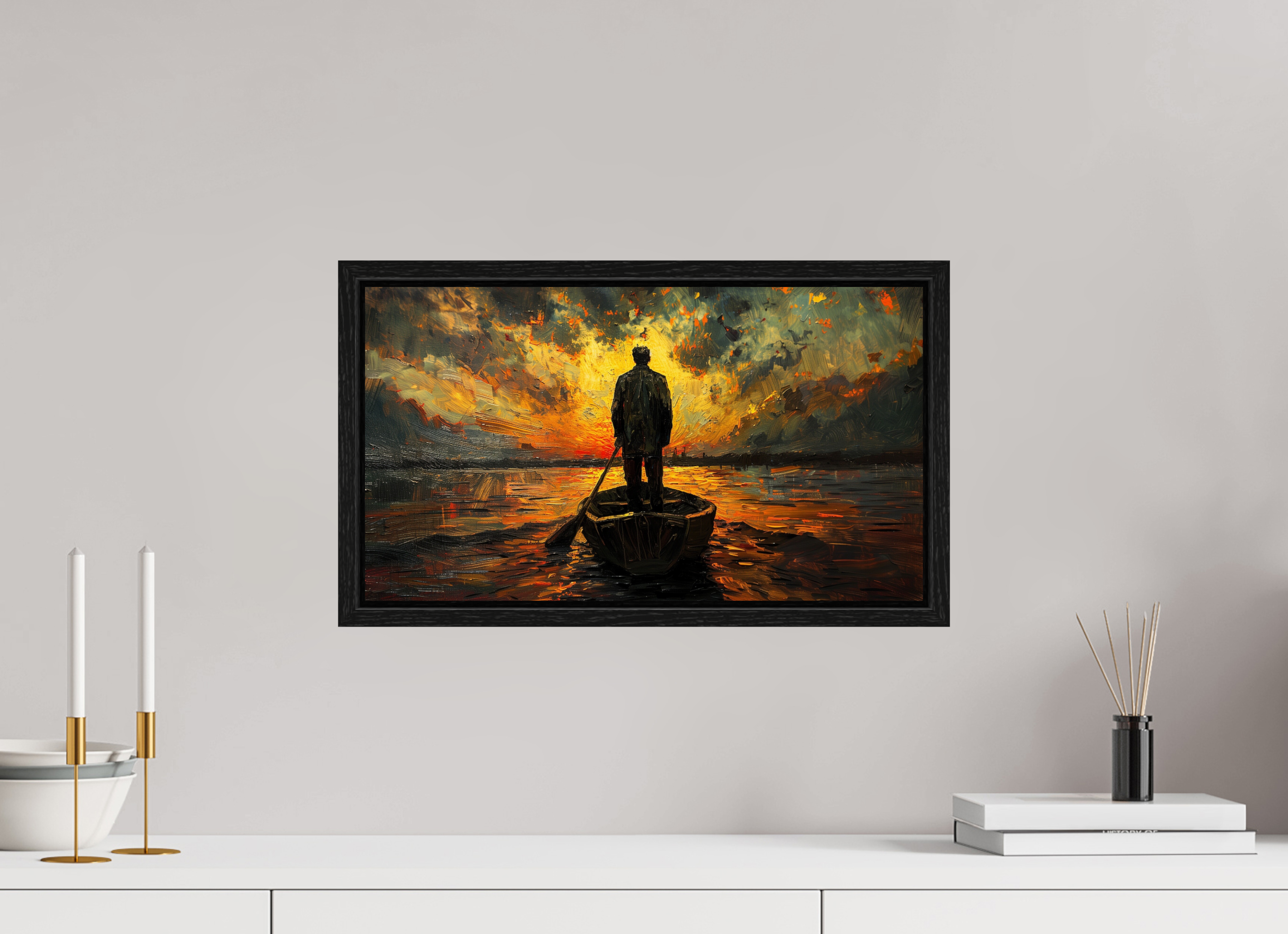 48 x 27 cm, Floater Frame Ferryman of Silence