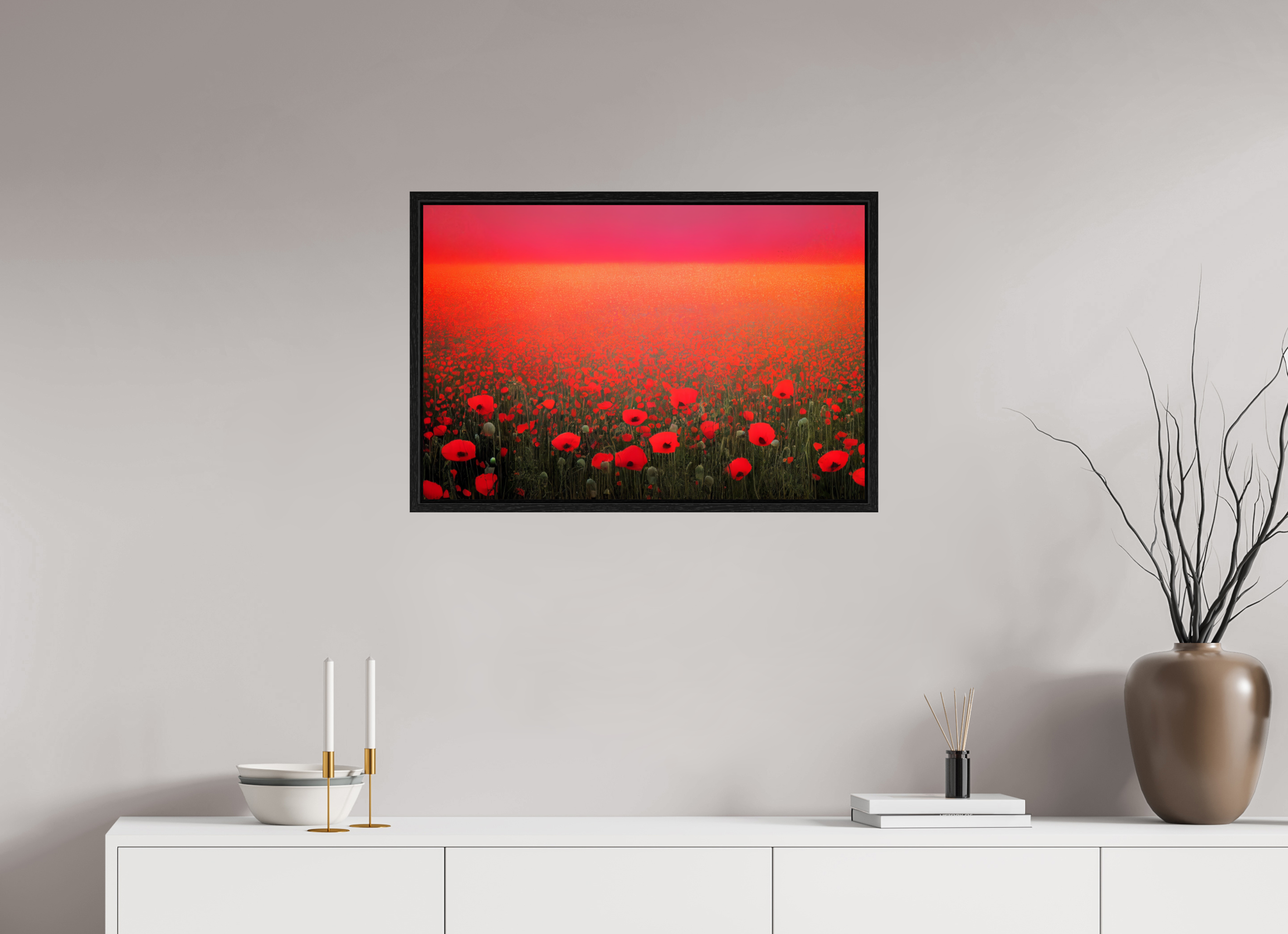 75 x 50 cm, Floater Frame Crimson Frequency