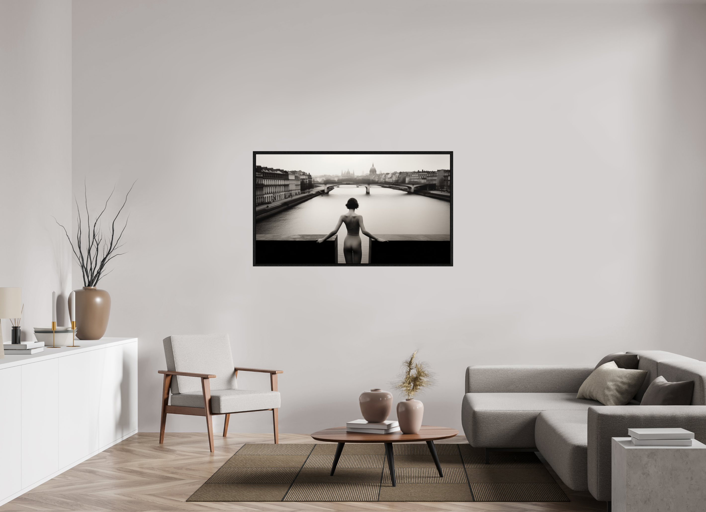 144 x 81 cm, Floater Frame her strange desire - am Rand des Atems
