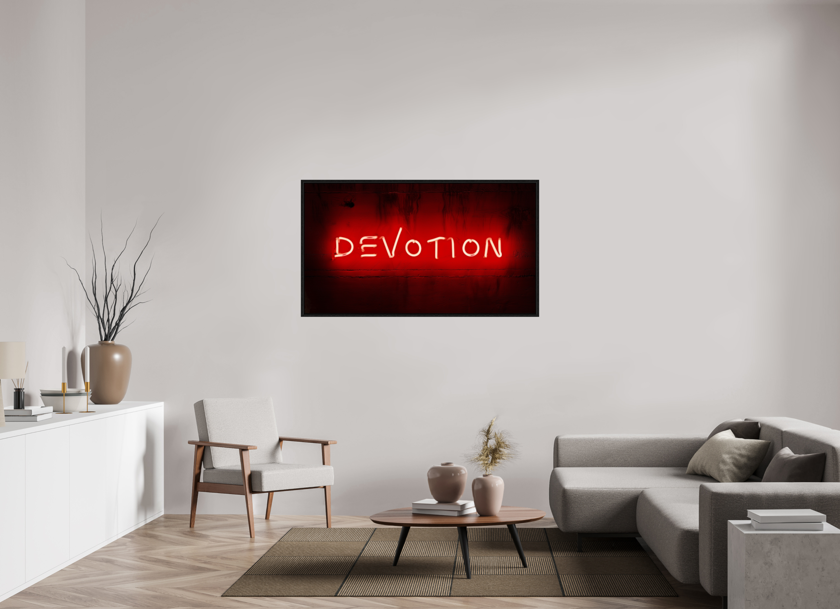 144 x 81 cm, Floater Frame Crimson Vow