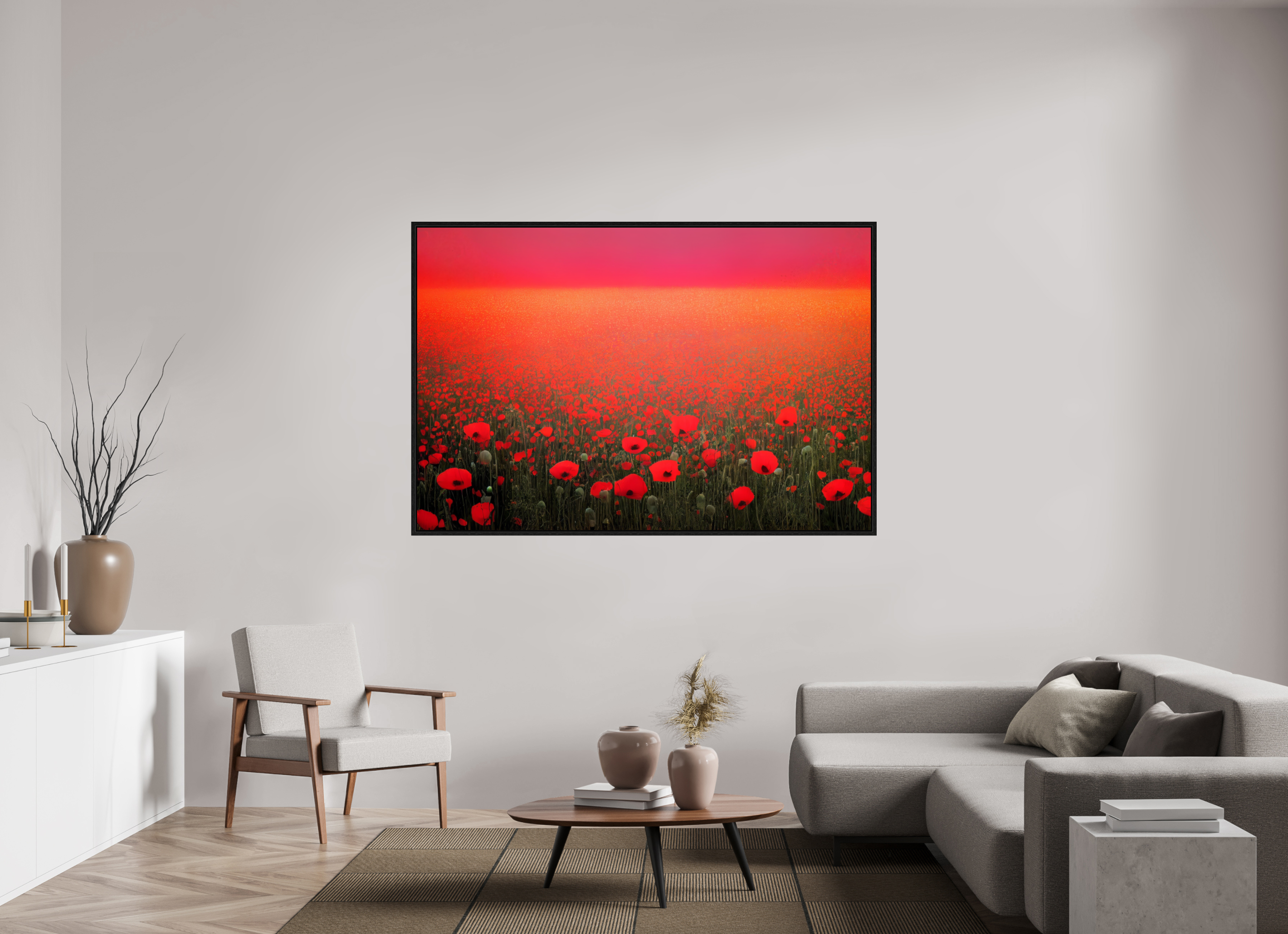 180 x 120 cm, Floater Frame Crimson Frequency