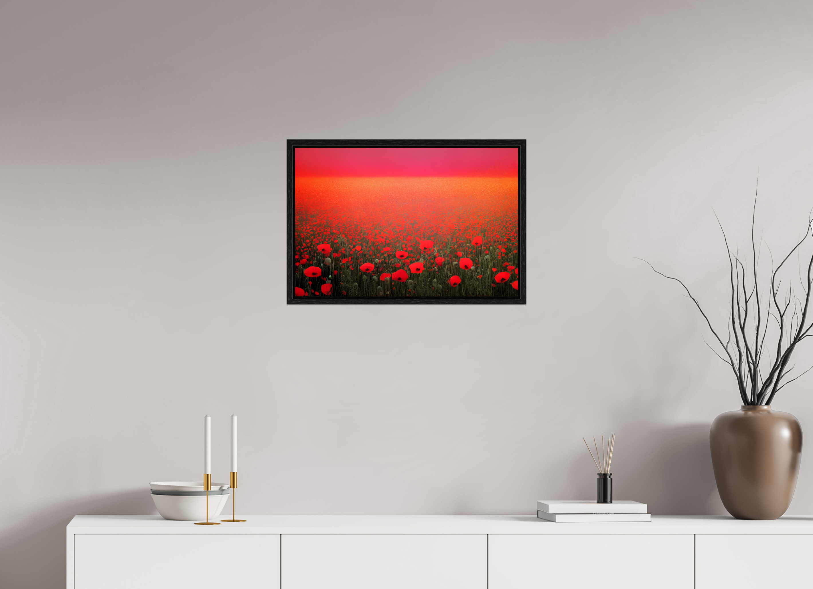60 x 40 cm, Floater Frame Crimson Frequency